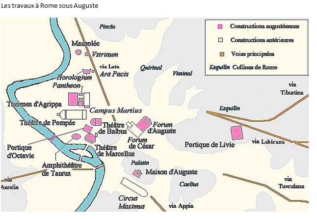 travaux à Rome par Auguste